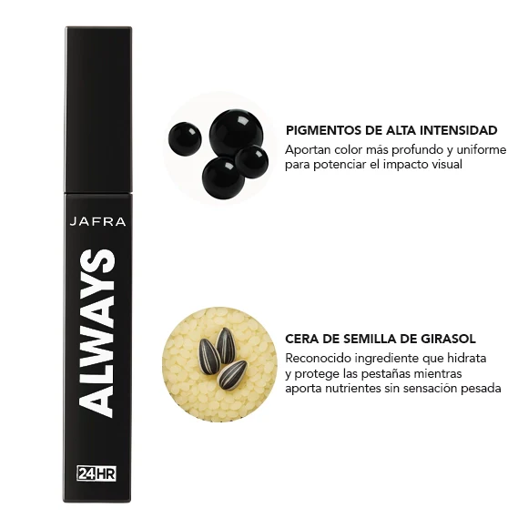 Jafra Always Máscara Para Pestañas a Prueba de Agua Black 8 g - Image 5